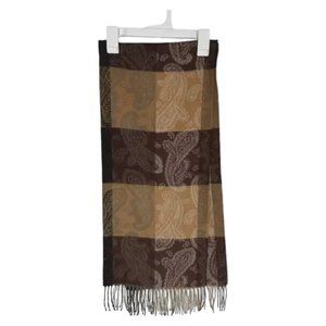 CASHMINK by V. FRAAS Long Scarf Women's Brown & Beige Fringed 100% Acrylic